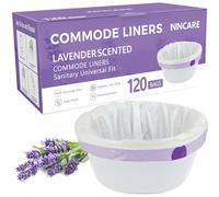 ININCARE Commode Liners for Bedside Commode, Portable Toilet, potty, Bed Pan, 120 Count Lavender Scented Disposable Potty Chair Liners & Portable Toilet Bags, Fit Most Standard Toilet Chair Bucket