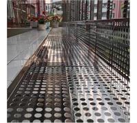 ININOSNP Balcony protection Perforated Sheet Stainless Steel 304 Stainless Steel Perforated Plate, Hole Diameter 10mm Metal Sheet With Ties Gloves(37x110 cm)
