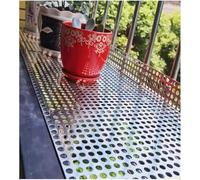 ININOSNP Balcony protection Perforated Sheet Stainless Steel 304 Stainless Steel Perforated Plate, Metal Round Preforated Sheet(70x50 cm)