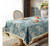 ININOSNP Desktop protection Fashionable Linen Jacquard Tablecloth With Tassel Texture, Suitable For Outdoor Garden Parties And Indoor Decoration(D,60 * 60cm)