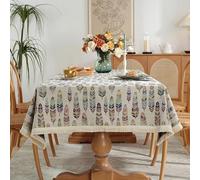 ININOSNP Desktop protection Fashionable Linen Jacquard Tablecloth With Tassel Texture, Suitable For Outdoor Garden Parties And Indoor Decoration(C,90 * 90cm)