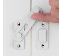INIRET 2 Packs Barn Door Latches，2.75” x 2.02” Matte White Stainless Steel barn gate flip Door Latch Bi-fold Door Lock,Sliding Door Lock Gate Latches Wine Cabinet Closet Door Latches，White Finish