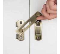 INIRET 2 Packs Barn Door Latches，3.93” x 2.75” Bronze Stainless Steel barn gate flip Door Latch Bi-fold Door Lock,Sliding Door Antique Lock Gate Latches Wine Cabinet Carbon Steel Closet Door Latches