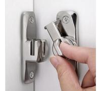 INIRET 2 Packs Barn Door Latches,Silver 90/180 Degree Gate Lock,Zinc Alloy Right Angle Door Lock Latch,Flip Gate Latches Hardware,Door Security Sliding Door Latch Lock fo Cabinets,Bathroom,Barn Door
