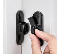 INIRET 2 Packs Black Barn Door Latches,90/180 Degree Gate Lock,Flip Gate Latches Hardware,Zinc Alloy Right Angle Door Lock Latch,Door Security Sliding Door Latch Lock for Cabinets,Bathroom