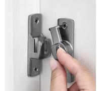 INIRET 2 Packs Grey Barn Door Latches,90/180 Degree Gate Lock,Aluminum Alloy Right Angle Door Lock Latch,Flip Gate Latches Hardware,Door Security Sliding Door Latch Lock fo Cabinets,Barn Door,Bathroom