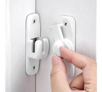 INIRET 2 Packs Matte White 90/180 Degree Barn Door Latches, Zinc Alloy Right Angle Gate Lock, Flip Door Latch Hardware, Security Sliding Door Lock for Cabinets, Bathroom, Barn Door