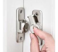INIRET 2 Packs Silvery Enhanced Security Flip Latch Lock - Heavy-Duty 90/180 Degree Sliding and Swing Door Latch for Barns, Gates, Cabinets and Bathroom