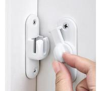 INIRET 3 Packs White Barn Door Latches,90/180 Degree Gate Lock,Flip Gate Latches Hardware,Zinc Alloy Right Angle Door Lock Latch,Door Security Sliding Door Latch Lock for Cabinets,Bathroom