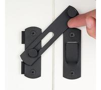 INIRET 4 Packs Barn Door Latches，3.93” x 2.75” Matte Black Stainless Steel barn gate flip Door Latch Bi-fold Door Lock,Sliding Door Gate Latches Antique Lock Wine Cabinet Closet Door Latches