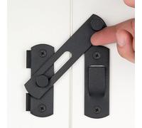 INIRET 5 Packs Barn Door Latches，3.93” x 2.75” Matte Black Stainless Steel barn gate flip Door Latch Bi-fold Door Lock,Sliding Door Gate Latches Antique Lock Wine Cabinet Closet Door Latches