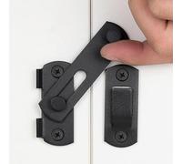 INIRET 6 Packs Barn Door Latches，2.75” x 2.02” Matte Black Stainless Steel barn gate flip Door Latch Bi-fold Door Lock,Sliding Door Antique Lock Gate Latches Wine Cabinet Closet Door Latches