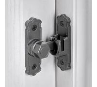 INIRET Grey Barn Door Latches,Aluminum Alloy 90/180 Degree Gate Lock,Right Angle Door Lock Latch,Flip Gate Latches Hardware,Door Security Door Latch Lock fo Cabinets,Bathroom,Barn Door