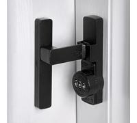 INIRET Matte Black 90 Degree Barn Door Lock,Mechanical Password Lock,3 Digit Password Keyless,Flip Latch with Combination,Protect Privacy,for Barn Door,Cabinets,Windows,Garden,Bathroom