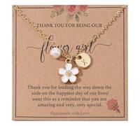 Initial A-Z Letter Necklace for Flower Girl,14K Personalized Proposal Gifts for Flower Girl On Wedding Bridal Shower Party, M, Copper, No Gemstone