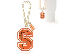 Initial A-Z Water Bottle Letter Charms for Stanley 40oz Tumbler,Personalized Stanley Cup Accessories, Basketball, Acrylic