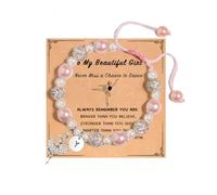 Initial Bracelet Dance Recital Gifts, Ballerina Ballet Bracelet Gifts for Dance Lover Daughter Niece Student, Birthday Back to School Christmas Jewelry Gifts, M, Stainless Steel, no gemstone