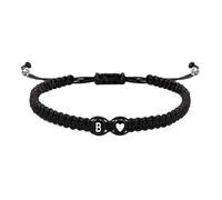 Initial Bracelet For Women - Heart Design Handmade Rope Braided | Adjustable Mens Initial Bracelet, 26 Letters Initial Charm Bracelet, Handmade For Boys Girls, Refer to description, Cord, Unisex