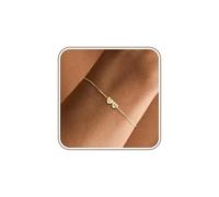 Initial Bracelet - Gold Initial Bracelets for Women Dainty Christmas Stocking Stuffers for Adults 65th Birthday Gifts for Women Letter Q&W Link Bracelets Retirement Anniversary Christmas Mom Jewelry