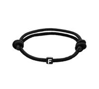 Initial Bracelets for Women Men Handmade 3mm Black Nylon Rope Cube Letters Charm Bracelet Friendship Minimalist Matching Couples Jewelry, Black, Nylon, no gemstone