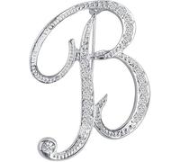 Initial Brooch Pin for Women, Alphabet Gold Letter Brooch A-Z with Crystal, Metal Pin for Hat Bag Dress Suit Accessory for Men (W)