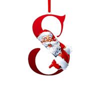 Initial Christmas Letter Pendants, Santa & Snowman Acrylic Decorations, Christmas Tree Hanging Ornaments for Eve Box Fillers, S