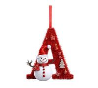 Initial Christmas Snowman - Tree Decorations, 26 Letter A to Z Ornaments, Personalized DIY Christmas Ornaments (A)