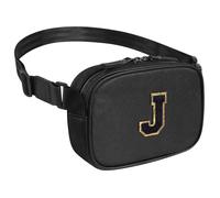 Initial Crossbody Bag,Trendy Belt Bag for Women Girls, Travel Purse,Chest Bag for Teens Gifts,Personalized Gifts,HighSchool Graduation Gifts for her (Black A-Z), Black, J, J