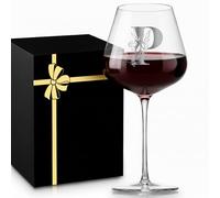 Initial Crystal Wine Glass for Women Lady National Day Gifts Birthday Farewell Leaving Retirement Christmas Holiday Appreciation Im Sorry You Are My Sunshine Custom Initial Alphabet Present,P