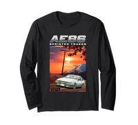 Initial D AE86 Sprinter Trueno Sunset Scene Manga Anime Long Sleeve T-Shirt