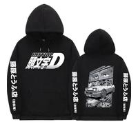 Initial D Anime Hoodie Cosplay Fujiwara Takumi Casual Sweatshirt Fujiwara Tofu Store Car Racing Jacket Pullover Black