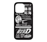 Initial D Graphic Text Black and White Manga Anime Case for iPhone 14 Pro Max