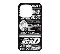 Initial D Graphic Text Black and White Manga Anime Case for iPhone 15 Pro