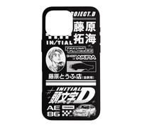 Initial D Graphic Text Black and White Manga Anime Case for iPhone 16 Pro Max