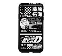 Initial D Graphic Text Black and White Manga Anime Case for iPhone XS Max