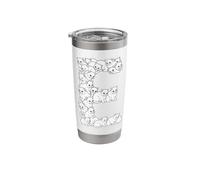 Initial E Capital Letter Funny Cat Lover Feline Kitten Cats Stainless Steel Insulated Tumbler