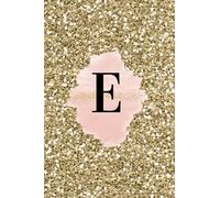 INITIAL "E" GOLD GLITTER GLOSSY LINED NOTEBOOK (6 × 9, 100 PAGES)