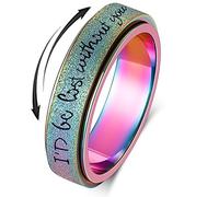Initial Fidget Spinner Anxiety Rings for Women Fidget Rings for Women Men Keep Going Mens Ring Spinning Ring Silver Rainbow Black Fidget Ring Stainless Steel Size 6 7 8 9 10, 7, Metal, No Gemstone
