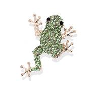 Initial Full Diamond Wild Frog Brooch Cartoon Animal Corsage Fashion Pearl Cactus Corsage Women's Suit Coat Brooch Jewelry 1pc Pearl Brooch for Women (Army Green, One Size)