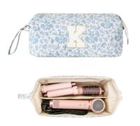 Initial Hair Tools Travel Bag Compatible with Shark FlexStyle Dyson Airwrap | Large Quilted Hair Dryer Case, Wide Opening, Curling Iron Travel Case for Organizer Accessories, Gift for Her