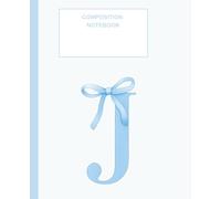 Initial J Notebook - Coquette Preppy Blue Bow Journal, Cute Monogram Letter J Notebook for Girls & Women: Trendy Coquette Aesthetic Monogram Notebook ... for Journaling, School, or Everyday Notes