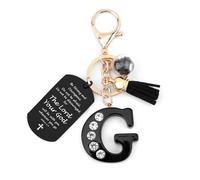 Initial Keyring G Keyring Initial Letter Keychain G Letter Keyrings Catholic Bible Gifts Christmas Presents Bible Verse Gifts Christian Gift Christening Religious Baptism Gift for Women Men Valentines