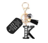 Initial Keyring K Keyring Initial Letter Keychain K Letter Keyrings Catholic Bible Gifts Christmas Presents Bible Verse Gifts Christian Gift Christening Religious Baptism Gift for Women Men Valentines