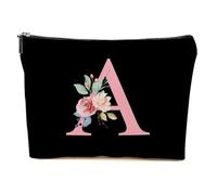 Initial Letter A-Z Makeup Bag, Personalized Gifts for Women, Birthday Gift for Women Cosmetic Bag, Christmas Gifts, Multicolor 1246, 9.6*7.1 inch