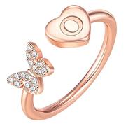 Initial Letter Alphabet Rings A Z Silver And Gold Adjustable Finger Ring For Women Girl Jewelry Ring Womens (O, One Size)