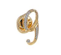 Initial Letter Brooch Pin Small Lapel Pin Tie Tack Name Personalized Gifts for Women Men Gold A-Z, Rhinestone