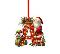 Initial Letter Christmas Decorations, A to Z Acrylic Tree Hanging Ornaments, Personalised DIY Craft Baubles for Xmas Tree Fillers Santa Snowman Themed Holiday Home Decor, A