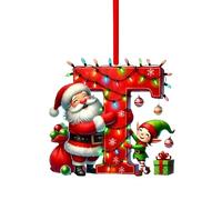 Initial Letter Christmas Decorations, A to Z Acrylic Tree Hanging Ornaments, Personalised DIY Craft Baubles for Xmas Tree Fillers Santa Snowman Themed Holiday Home Decor, T