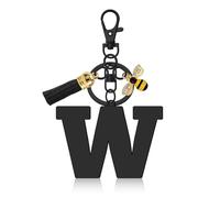 Initial Letter Keychain Alphabet Keyring for Teacher Letter A-Z Keychain for Friends Colleague Initials Keyring for Purse Backpacks Handbags Letter Pendant Car Keyring Graduation Gifts (Letter W)
