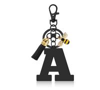 Initial Letter Keychain Alphabet Keyring for Teacher Letter A-Z Keychain for Friends Colleague Initials Keyring for Purse Backpacks Handbags Letter Pendant Car Keyring Graduation Gifts (Letter A)